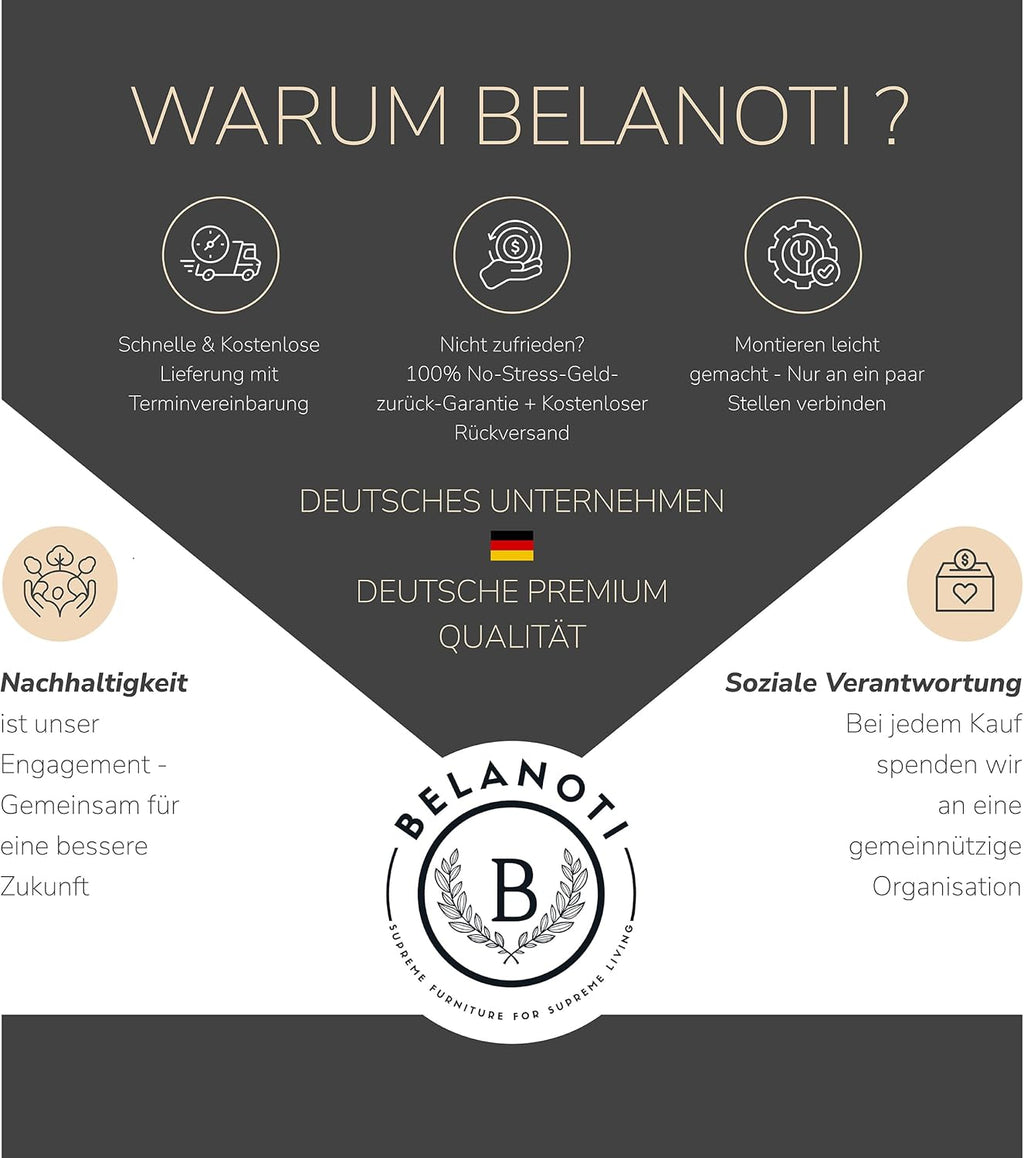 Belanoti MARBO Boxspringbett 180x200 mit Bettkasten 7-Zonen Taschenfederkern Matratze inklusive Visco Topper Bett 180x200 Eiche in der Farbe Weissgrau H2/H3 Polsterbett mit Massivholz Eiche