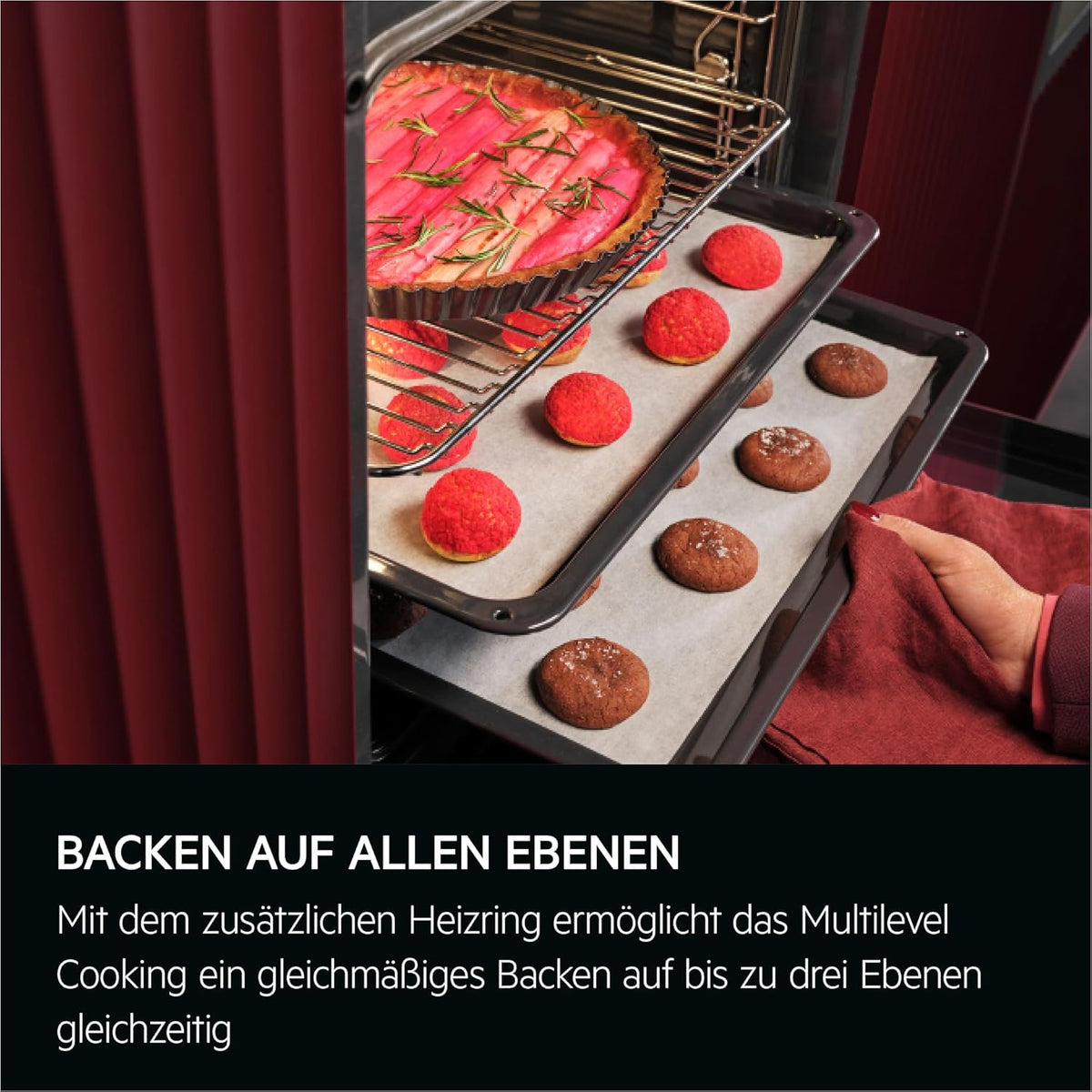 AEG Einbaubackofen â€?Serie 5 Ringheißluft: Gleichmäßige Garergebnisse auf 3 Ebenen â€?Pyrolyse Selbstreinigung â€?25 Automatikprogramme â€?LED-Touchdisplay â€?Schnellaufheizung â€?Schwarz â€?BPE53516AB