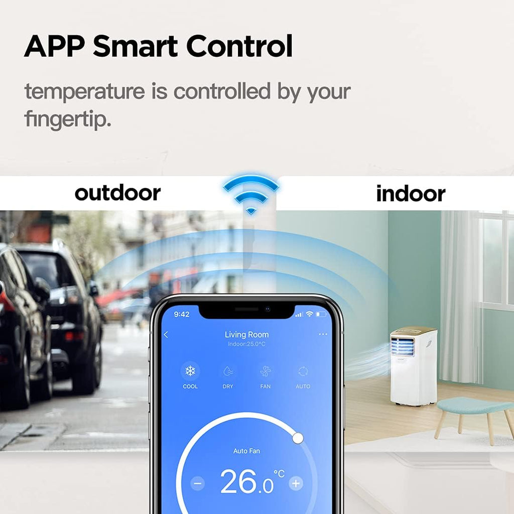 Comfee Mobiles Klimagerät MPPH-09CRN7, 9000 BTU 2,6kW, Kühlen&Ventilieren&Entfeuchten, Raumgröße bis 88m³(33ãŽ?, Mobile Klimaanlage mit Abluftschlauch