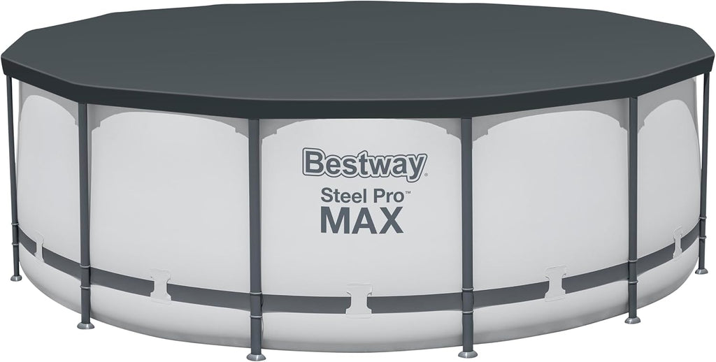 Bestway® Steel Pro MAXâ„?Aufstellpool Komplett-Set mit Filterpumpe Ø 396 x 122 cm, lichtgrau, rund