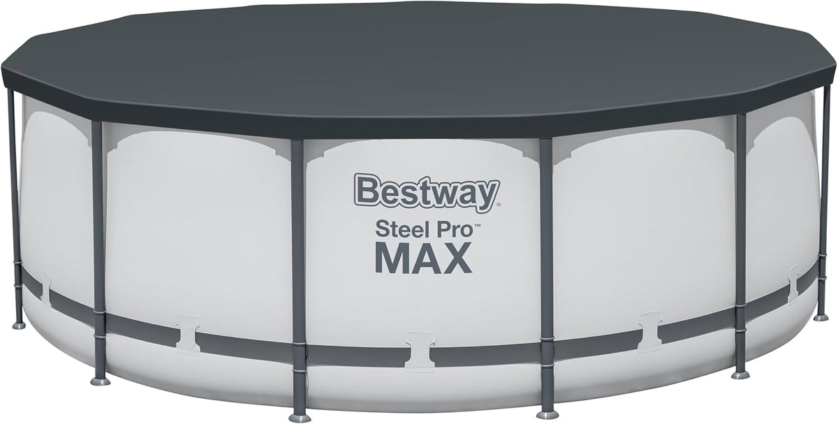 Bestway® Steel Pro MAXâ„?Aufstellpool Komplett-Set mit Filterpumpe Ø 396 x 122 cm, lichtgrau, rund