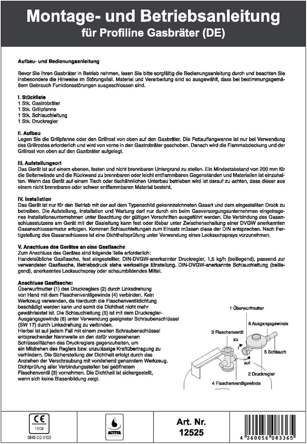 DEMA Gasbräter mit 3 Flammen â€?Leistungsstarker Gastrobräter für Grill & Outdoor-Küche â€?Ideal für Camping & Events