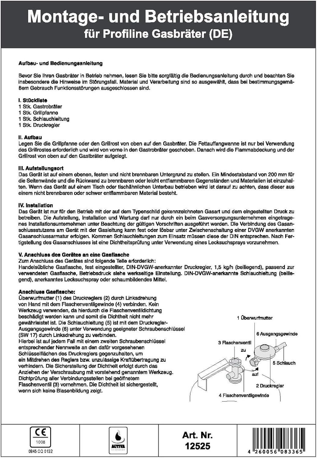 DEMA Gasbräter mit 3 Flammen â€?Leistungsstarker Gastrobräter für Grill & Outdoor-Küche â€?Ideal für Camping & Events