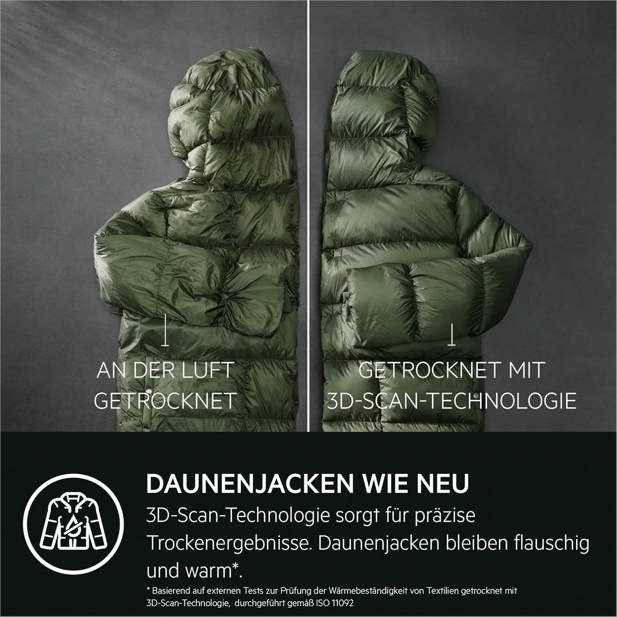 AEG Wärmepumpentrockner 8 kg, Testsieger der Stiftung Warentest 2025, Serie 9000: AbsoluteCarePlus Daunentrocknung, Punktgenaue Trockenergebnisse mit 3D-Scan Restfeuchteermittlung, TR9M75680