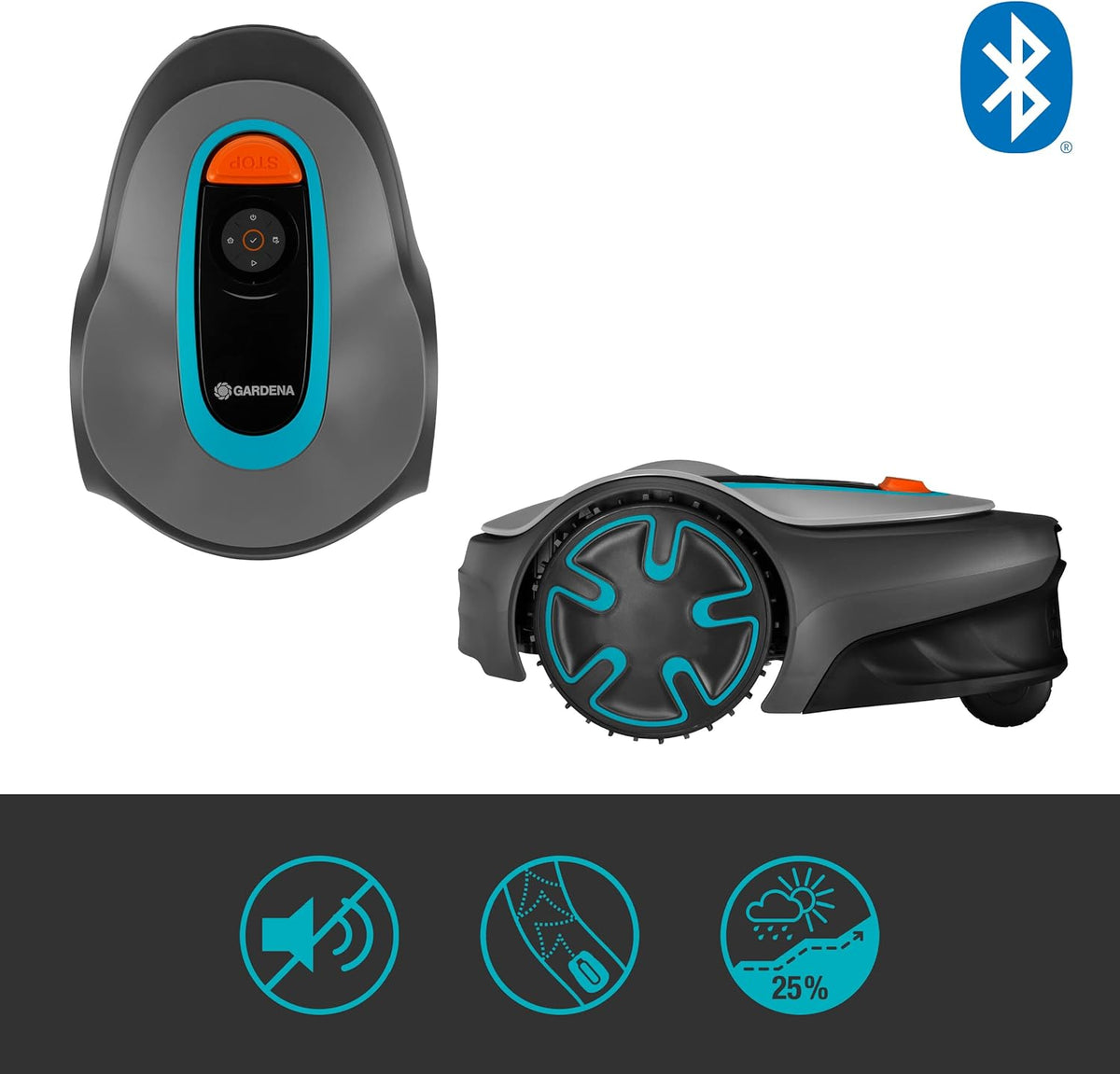 Gardena Mähroboter SILENO minimo 250 m2: intelligenter Rasenmäher mit optimaler Konnektivität, mit Gardena Bluetooth App programmierbar, DE-Version (15201-20)