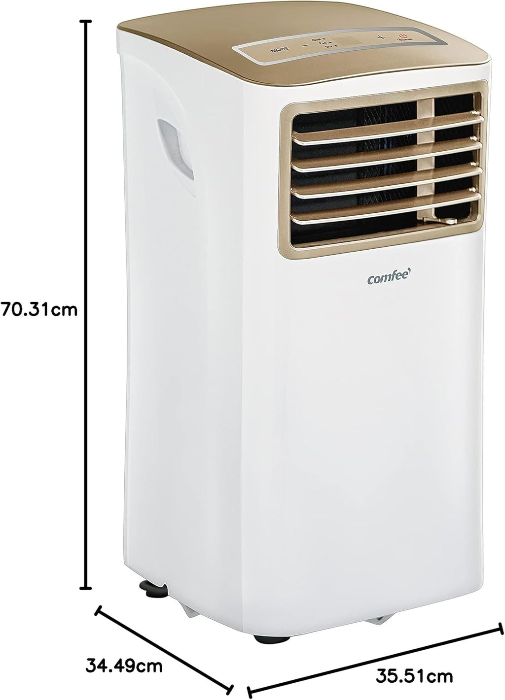 Comfee Mobiles Klimagerät MPPH-09CRN7, 9000 BTU 2,6kW, Kühlen&Ventilieren&Entfeuchten, Raumgröße bis 88m³(33ãŽ?, Mobile Klimaanlage mit Abluftschlauch