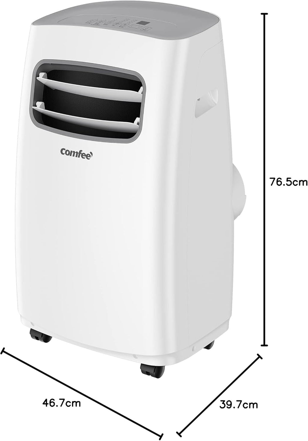 Comfee Mobiles Klimagerät Breezy Cool Pro 2.6,9000 BTU 2,6kW, Kühlen&Ventilieren&Entfeuchten,APP-Steuerung,Raumgröße bis 88m³(33ãŽ?,Mobile Klimaanlage mit Abluftschlauch