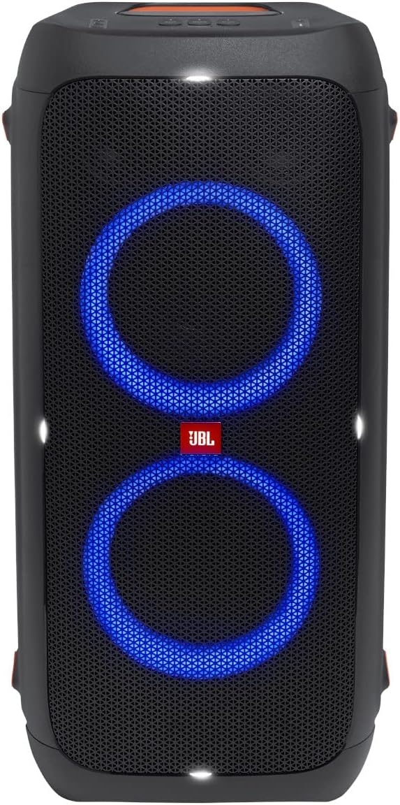 JBL PartyBox 710 - Schwarz â€?Trag - und rollbarer Bluetooth Party-Lautsprecher mit Lichteffekten â€?Spritzwassergeschützte, mobile Musikbox