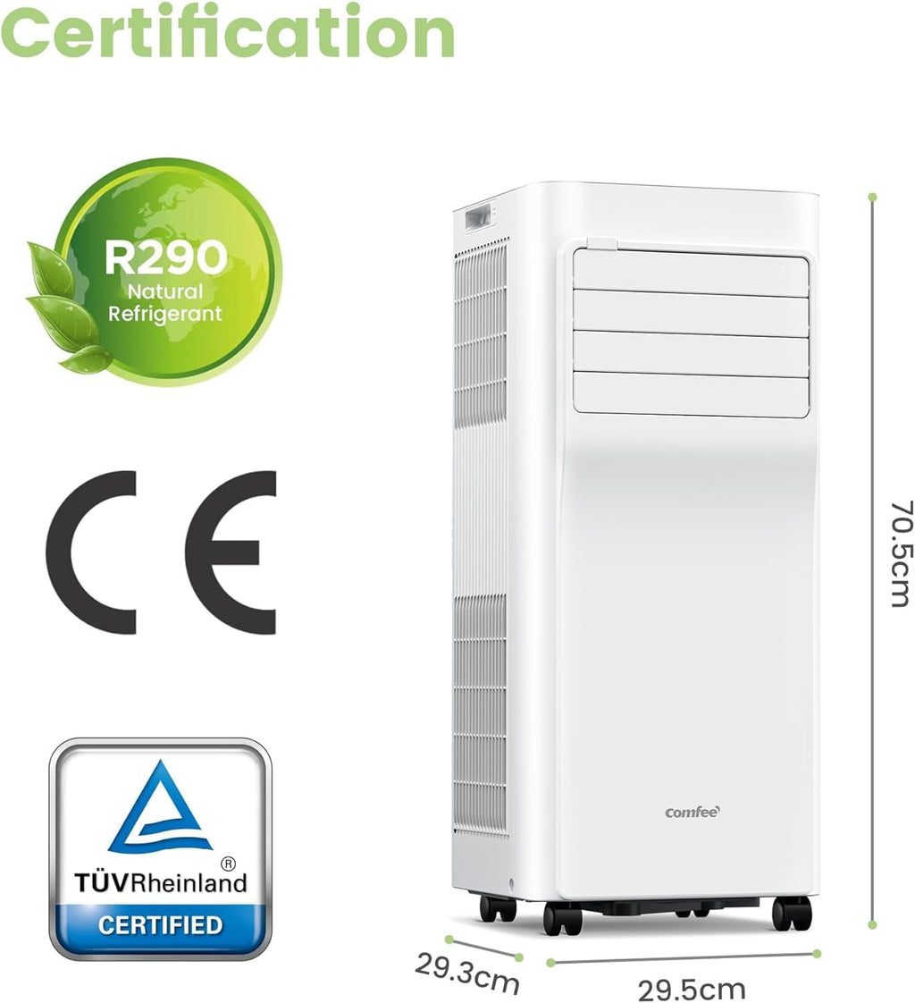Comfee Mobiles Klimagert Easy Cool 2.0, 7000 BTU 2,0kW, Kühlen&Ventilieren&Entfeuchten, Raumgre bis 68m(25ãŽ?, APP-Steuerung/Alexa/Google Home/IFTTT, Mobile Klimaanlage mit Abluftschlauch