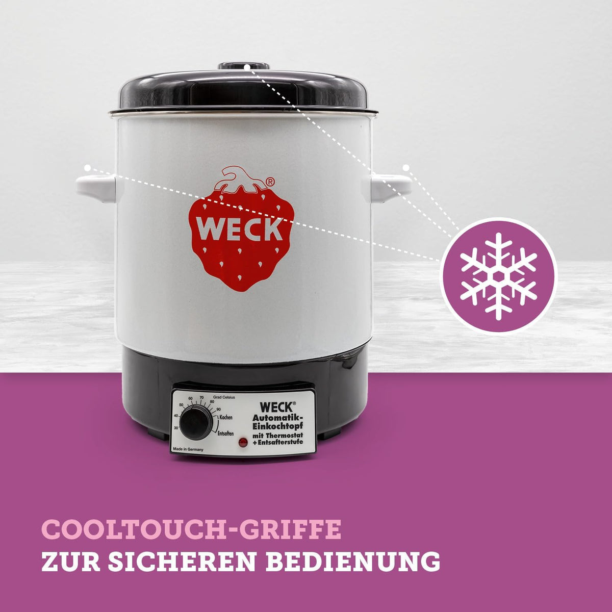 WECK Einkochautomat WAT14 (Finale Serie) Emaille mit Präzisionsthermostat â€?29L Einkochtopf, Glühweinkocher, Dampfentsafter, Einweckautomat â€?Made in Germany, hochwertig & vielseitig