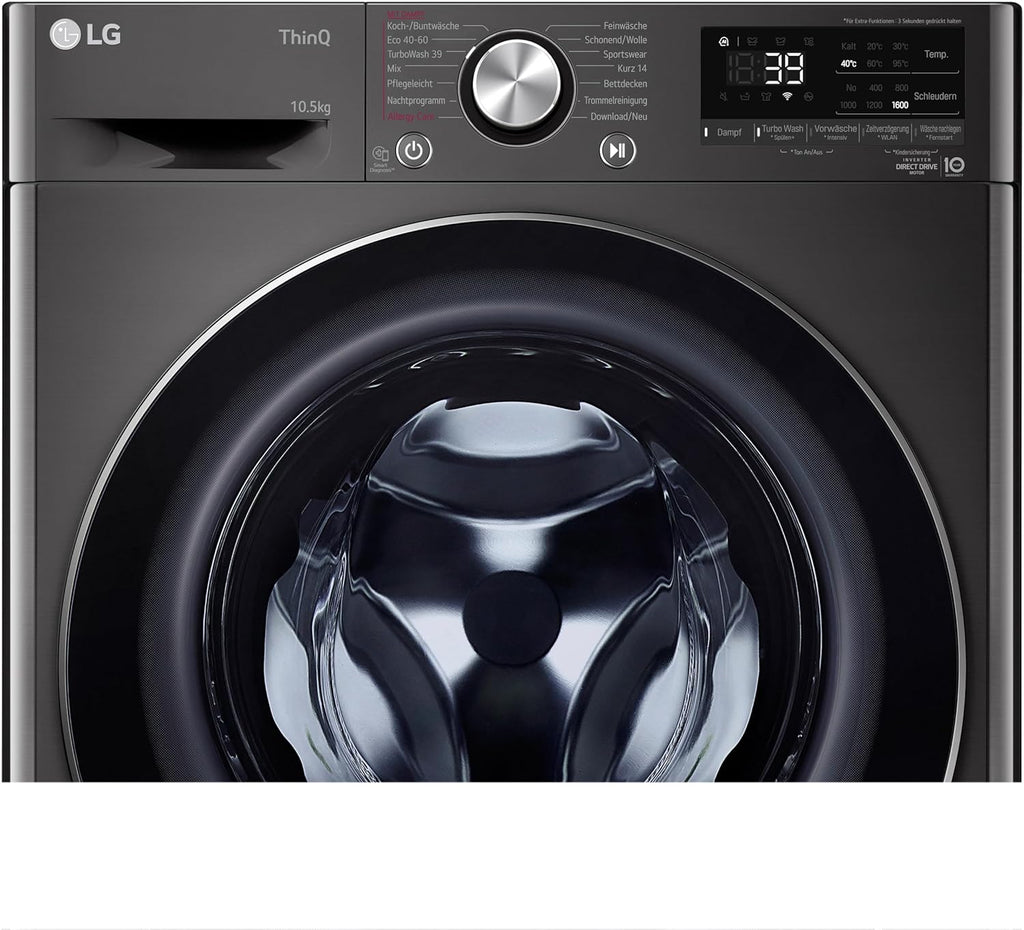 LG F4WV7080, Klasse A, Frontlader-Waschmaschine 8 kg, 1400 U/Min, AI Direct Drive, Wi-Fi, Tiefenreinigung mit Dampf, Groe Kapazitt, TRIPLE A, Auentür aus Sicherheitsglas, 62 x 60 x 85 cm  Wei